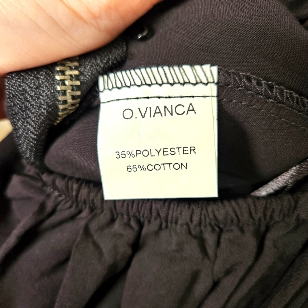 O. Vianca Women's Black A-Line Sequined Chriss-Crossed Back Mini Dress Size L. - Picture 9 of 12